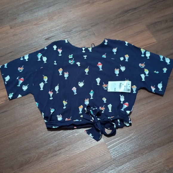 Zara novelty ice cream print cropped top - Picture 2 of 8